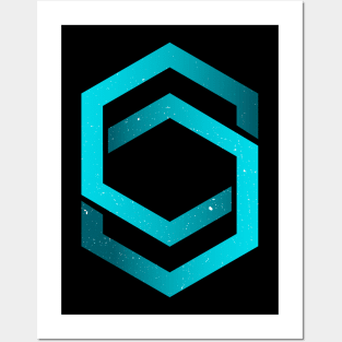 Linked hexagons Posters and Art